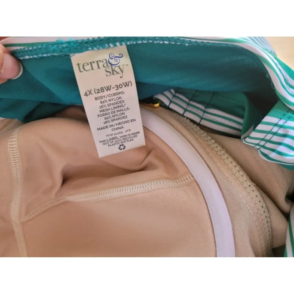 Terra Sky Women Swimsuit 4X 28W 30W Plus One Piece Bra Clip Back STR50XE